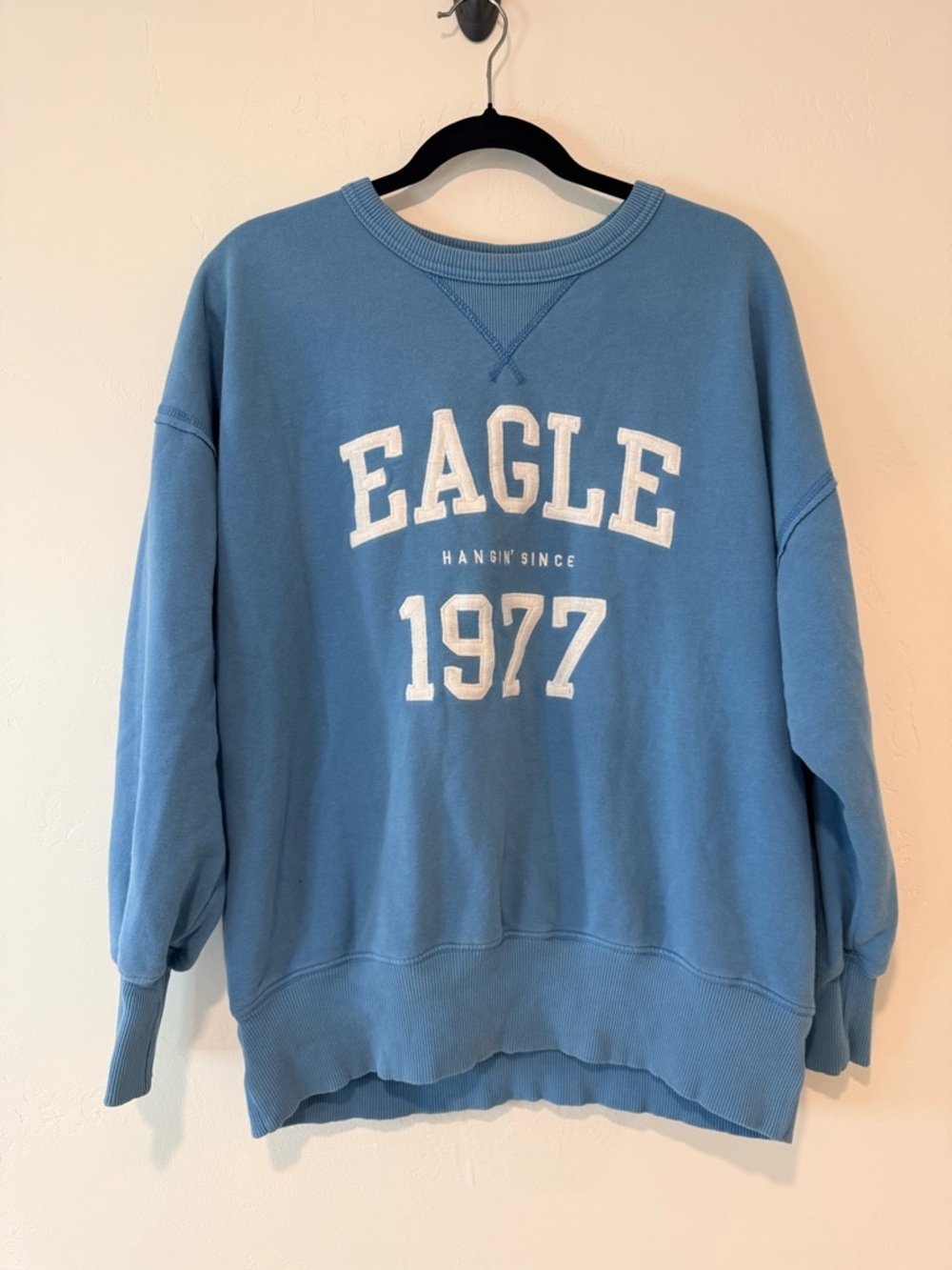 American Eagle Blue Crewneck Sweatshirt S/PCH Vintage Vibes Cozy - Picture 4 of 7